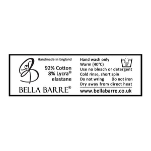 Cotton Lycra Washing Label for Bella Barre's Adult Ballet, Dance & Fitness Wear